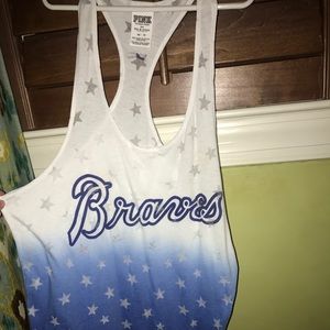 Pink braves tank top